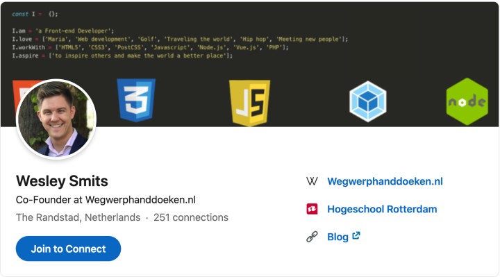Example of my own LinkedIn profile photo