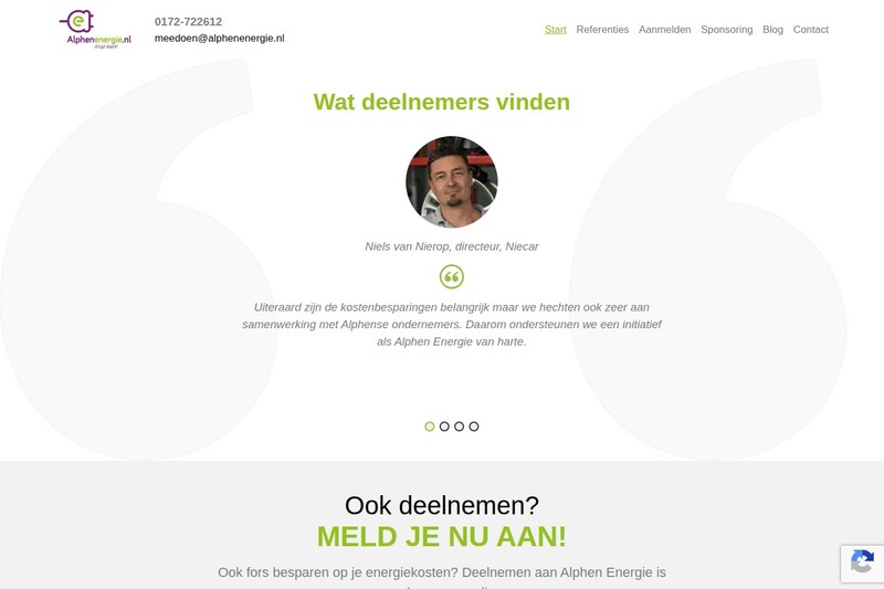 Alphen Energie testimonials section