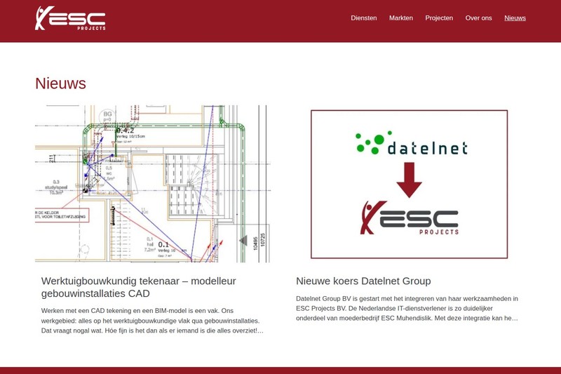 ESC Projects news section