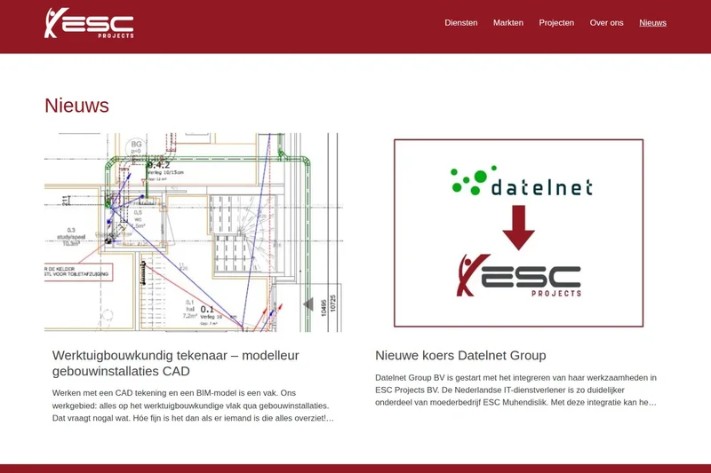 ESC Projects news section