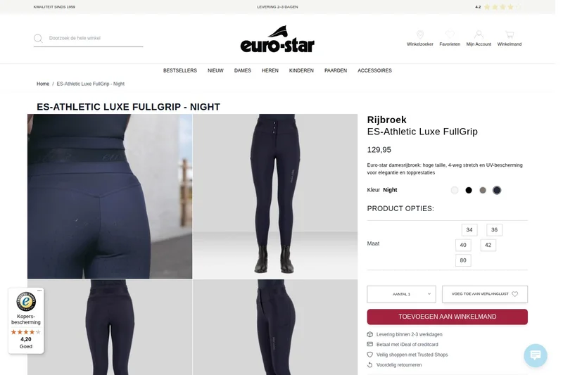 Euro-Star product detail page