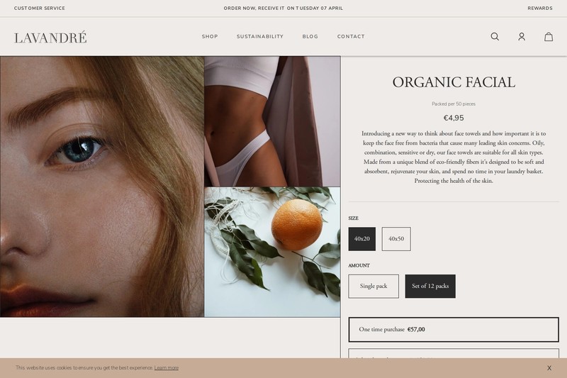 Lavandré product detail page