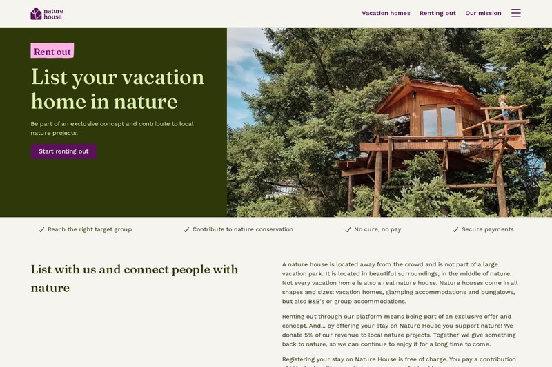 List your vacation home on Nature.House